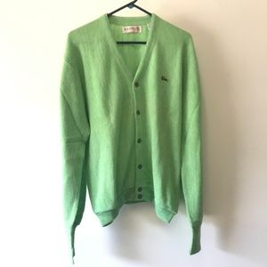 Vintage IZOD Mens Cardigan Sweater Green